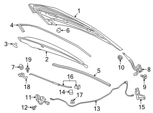 2017 Chevrolet Cruze Hood & Components Release Handle Diagram for 23286357