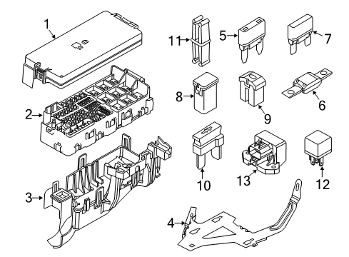2018 Lincoln MKT Fuse & Relay Mount Bracket Diagram for 8A8Z-14A254-A