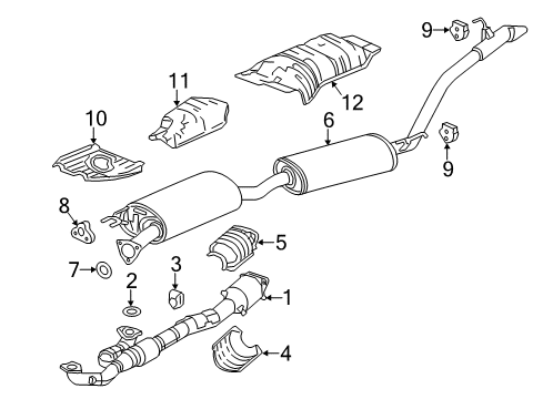 2016 Acura MDX Exhaust Components Muffler, Exhaust Diagram for 18307-TZ5-A11