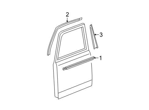 Diagram for 2006 Scion xB Exterior Trim - Front Door 