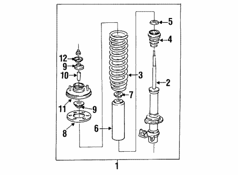 1992 Honda Civic Struts & Components - Front Spring, Front (Showa) Diagram for 51401-SR3-E01