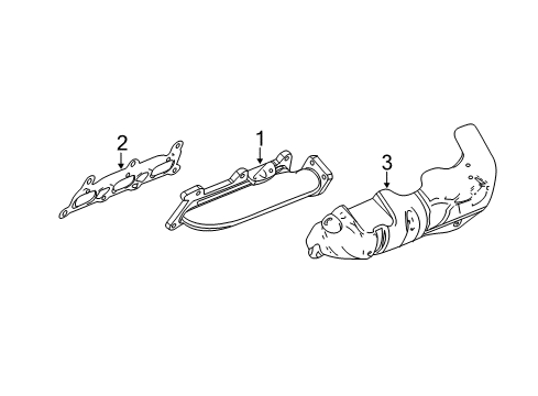 2010 Cadillac SRX Exhaust Manifold Engine Exhaust Manifold Diagram for 55566821