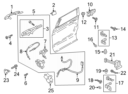 2019 Ford Expedition Rear Door - Lock & Hardware Latch Assembly Diagram for KL1Z-7826412-A