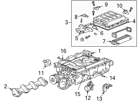 2013 Chevrolet Corvette Powertrain Control Cover Assembly Diagram for 12602066
