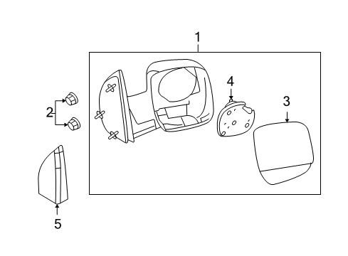 2009 Ford E-350 Super Duty Mirrors Mirror Assembly Diagram for 7C2Z-17682-AA