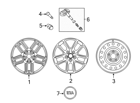 2012 Kia Optima Wheels, Center Cap Wheel Assembly-Aluminum Diagram for 529104U150