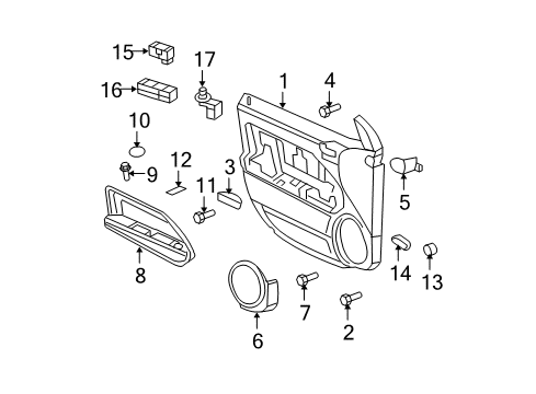 2009 Dodge Caliber Interior Trim - Front Door Switch-Mirror Diagram for 56040694AD