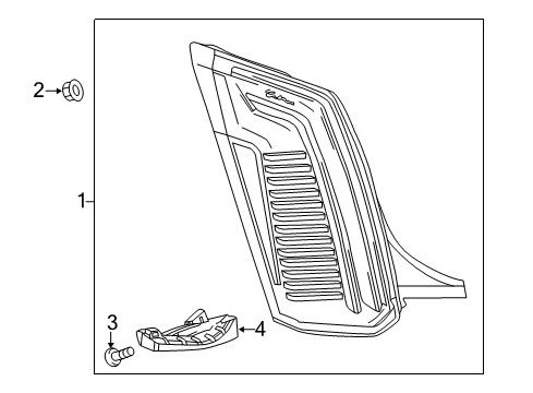 2014 Cadillac CTS Tail Lamps Lamp, Rear Stop Diagram for 84174722