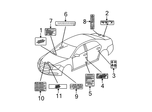 2008 Chevrolet Malibu Information Labels AC Label Diagram for 20920807