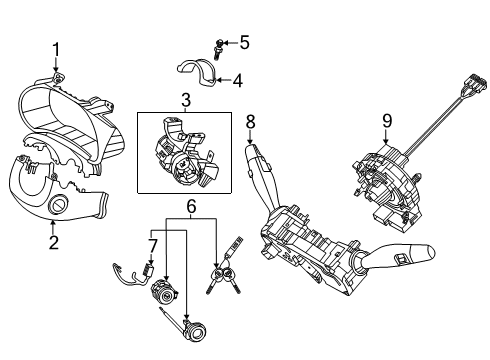 2021 Kia Soul Shroud, Switches & Levers Switch Assembly-MULTIFUN Diagram for 93400K0550