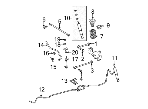 2007 Toyota 4Runner Rear Suspension Components, Lower Control Arm, Upper Control Arm, Ride Control, Stabilizer Bar Stabilizer Link Cushion Diagram for 48817-30020