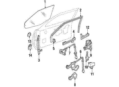 1988 Buick Skylark Front Door Switch Module Front Door Window 2-Button White Diagram for 20731005