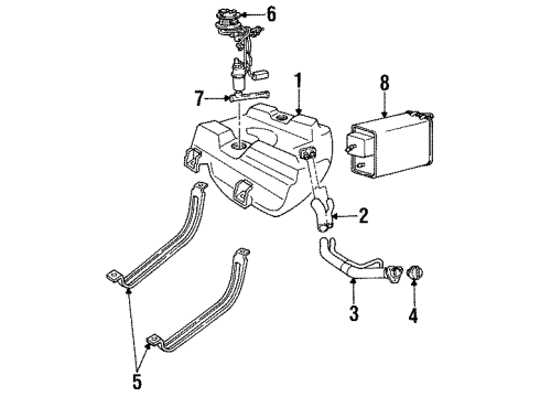 1993 Cadillac Allante Senders Fuel Tank Fuel Pump Module Kit Diagram for 19179979