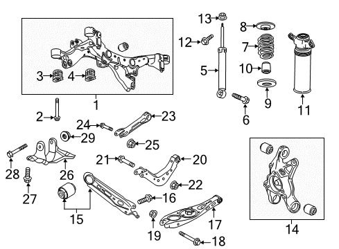 2020 GMC Terrain Rear Axle, Lower Control Arm, Upper Control Arm, Ride Control, Stabilizer Bar, Suspension Components Shock Diagram for 84293471