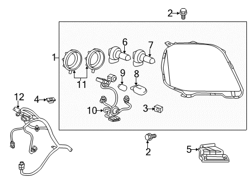 2010 GMC Terrain Headlamps Composite Assembly Diagram for 84791975