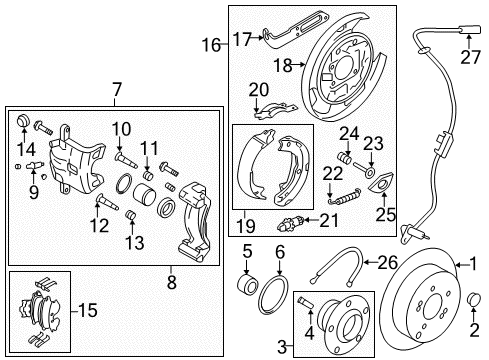 2010 Hyundai Tucson Anti-Lock Brakes Sensor Assembly-Abs Rear Wheel Diagram for 956812S300