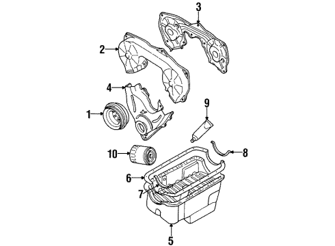 1995 Nissan Pickup Filters Pulley-Crankshaft Diagram for 12303-12G03