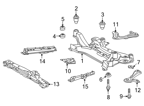 2012 Lexus HS250h Suspension Mounting - Front Reinforcement Sub-Assy, Side Rail, Rear RH Diagram for 51107-28030