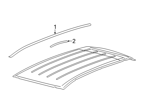 2011 Ford Edge Roof Trim Roof Molding Diagram for 7T4Z-7851728-CA