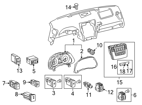 2007 Lexus IS350 Cluster & Switches, Instrument Panel Glass, Combination Meter Diagram for 83852-53730