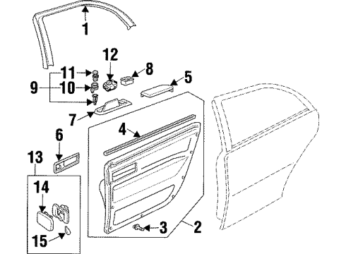 1999 Infiniti Q45 Rear Door Rear Power Window Switch Assembly, Right Diagram for 25421-4P000