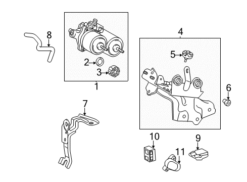 2015 Lexus CT200h ABS Components Hose, Brake ACTUATOR Diagram for 44571-76010