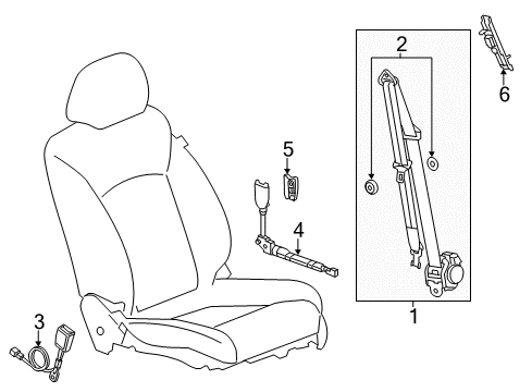 2015 Chevrolet Sonic Seat Belt Pretensioner Diagram for 19353484