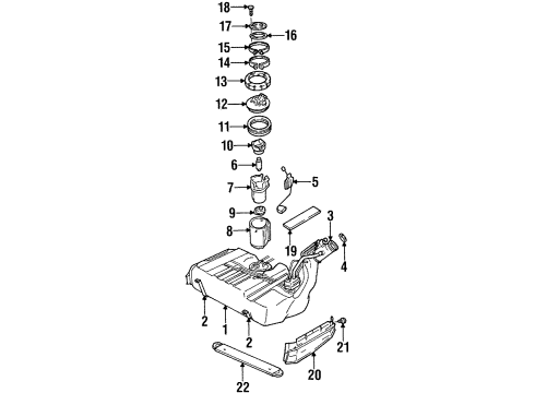 2001 Cadillac Catera Senders Bracket, Fuel Pump Diagram for 90510359