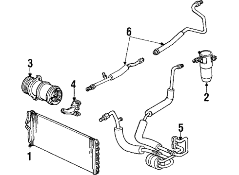 1987 Pontiac Bonneville A/C Condenser Hose, A/C Compressor Diagram for 12537431