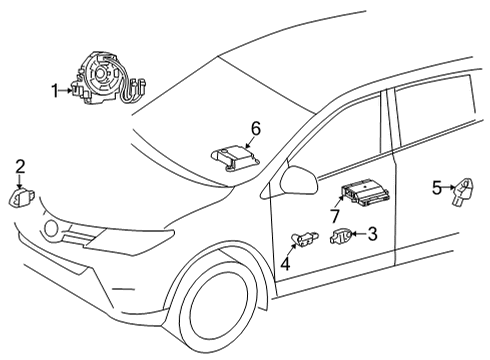 2021 Toyota Venza Air Bag Components Side Sensor Diagram for 89831-42020