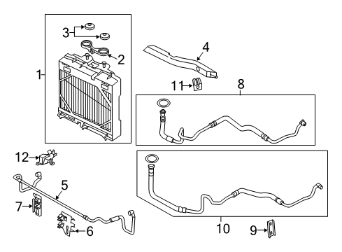 2016 BMW 650i Oil Cooler Radiator Coolant Hose Diagram for 17127582894