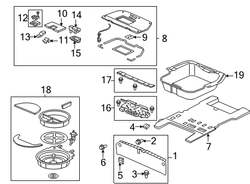 2010 Honda Odyssey Interior Trim - Rear Body Hinge, Floor Lid (A) Diagram for 84560-SHJ-A01