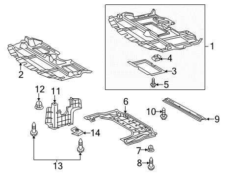 2006 Lexus IS250 Splash Shields Bolt, W/Washer Diagram for 90119-08A39