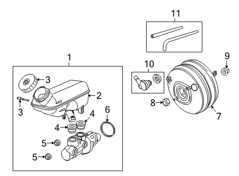2008 Chrysler Town & Country Hydraulic System Brake Mastr Cylinder Diagram for 4721804AB