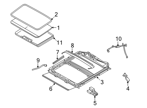 2006 Ford Fusion Sunroof Motor Diagram for 7W1Z-15790-A