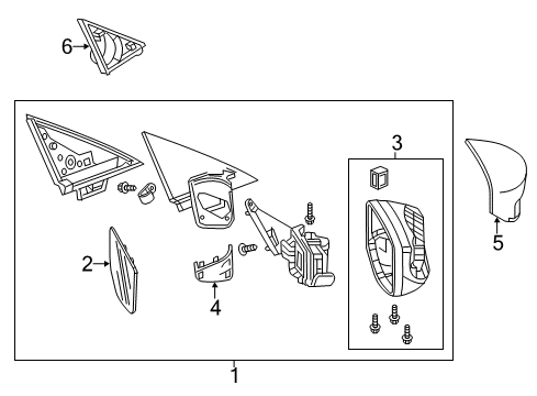 2015 Acura ILX Mirrors Cap, Passenger Side Skull (Carnelian Red Pearl) Diagram for 76201-TA0-A01YH