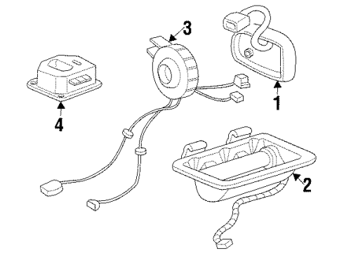 1999 Oldsmobile Intrigue Air Bag Components Coil Kit, Inflator Restraint Steering Wheel Module Diagram for 26090831
