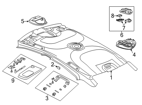 2013 Dodge Dart Interior Trim - Roof Handle-Grab Diagram for 1SW55HDAAE