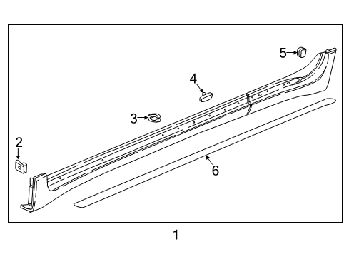 2020 Chevrolet Traverse Exterior Trim - Pillars, Rocker & Floor Weatherstrip Diagram for 23166516