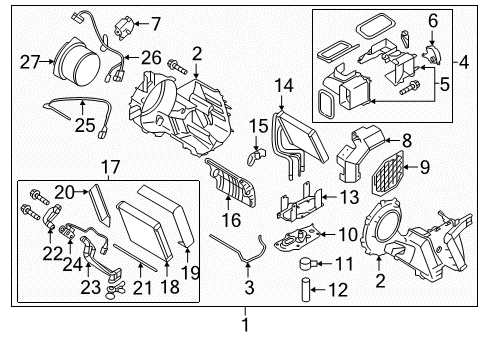 2015 Infiniti QX80 A/C Evaporator & Heater Components Pipe Assembly Rear Cooler High B Diagram for 92462-6JF0B