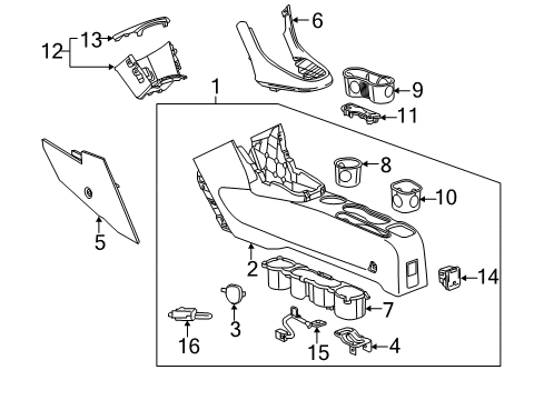 2015 Chevrolet Trax Center Console Center Console Diagram for 95386968