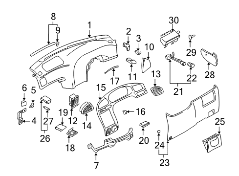 2005 Hyundai Elantra Bulbs Bulb Diagram for 18642-27007-N