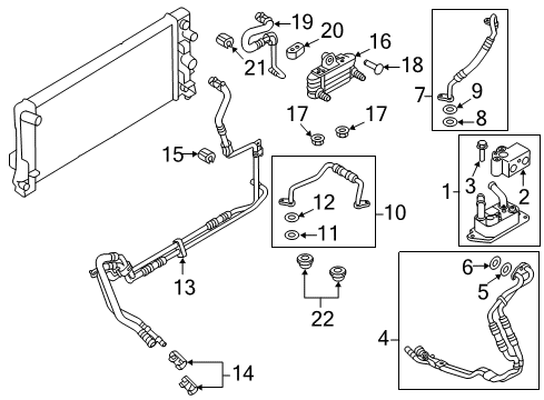 2014 Ford Edge Trans Oil Cooler Cooler Pipe Diagram for CT4Z-7A030-A