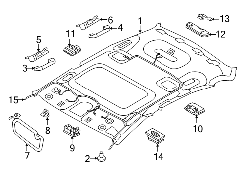 2013 Hyundai Equus Interior Trim - Roof Handle Assembly-Roof Assist Front Diagram for 85340-3N050-SH