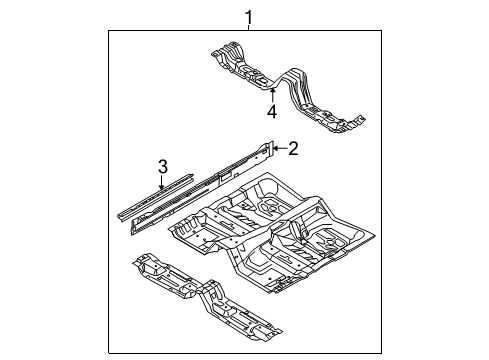 2003 Mercury Grand Marquis Floor Floor Pan Diagram for 3W7Z-5411135-AA