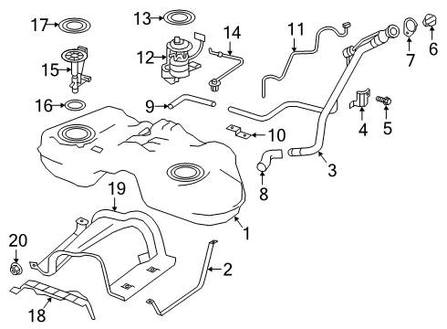 2020 Infiniti QX50 Fuel Supply Tube Assy-Filler Diagram for 17221-5NA0A