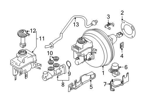 2008 BMW 535xi Hydraulic System Vacuum Pipe Diagram for 11666769086