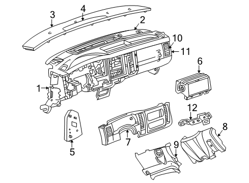 2001 Dodge Durango Instrument Panel Bulb Diagram for L0000074