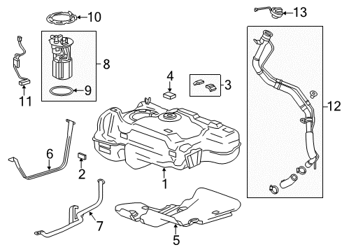 2013 Buick Encore Senders Tank Strap Diagram for 25954352