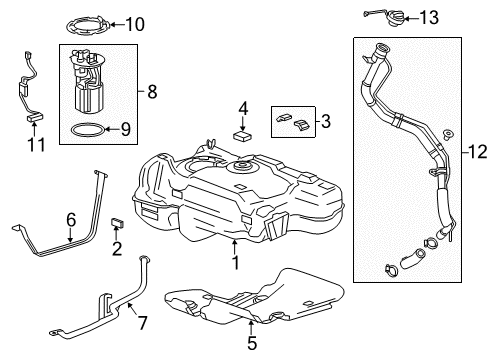 2013 Buick Encore Senders Tank Shield Diagram for 95194610